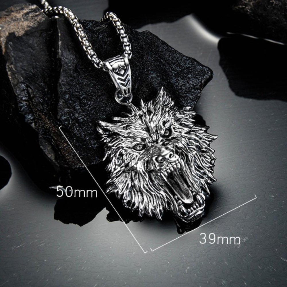 wolf head necklace - Picture 5 of 5
